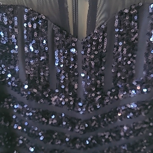 Blue Sequin Mini Party Dress - Picture 4 of 4